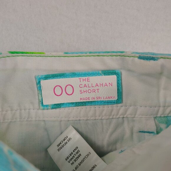 Lilly Pulitzer Callahan Shorts Blue Rose Floral Sz 00 - Picture 3 of 8